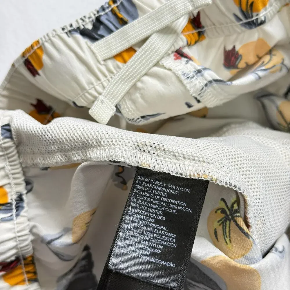 North Face Shorts Mens XL Beige Floral Print Chino Elastic Waist Outdoor
